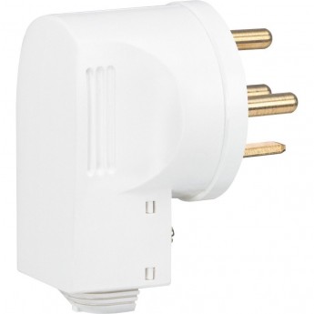 Вилка пластиковая LEGRAND 2К+Н+З 20 А выход кабеля сбоку белый