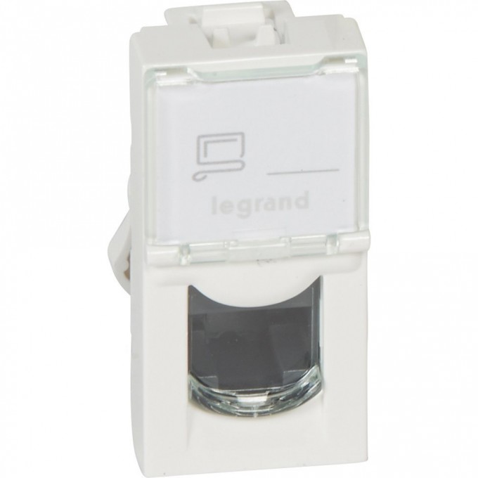 Розетка LEGRAND RJ 45 Программа Mosaic категория 5е UTP 1 модуль белый 076551