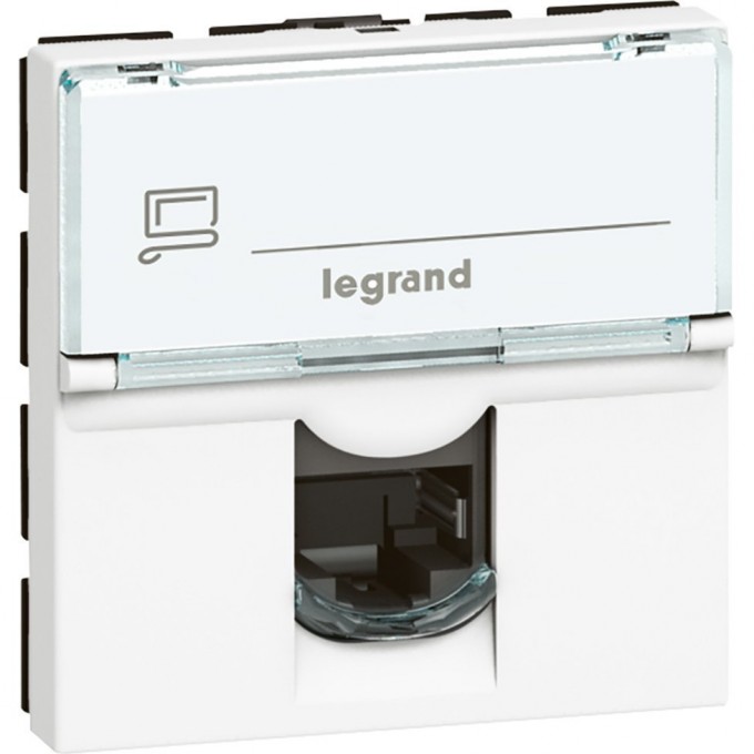 Розетка LEGRAND RJ 45 Программа Mosaic категория 6 FTP 2 модуля белый 076565