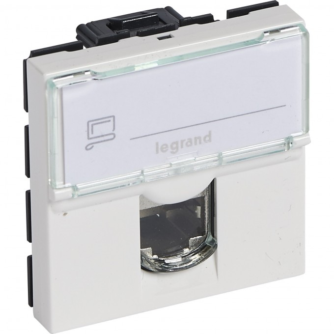 Розетка LEGRAND RJ 45 Программа Mosaic категория 6 UTP 2 модуля белый 076564