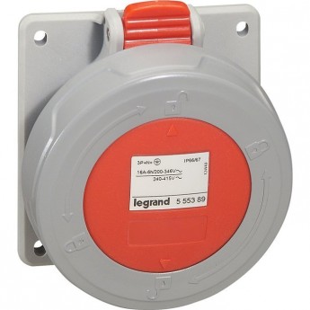 Встраиваемая розетка LEGRAND P17 Tempra Pro IP 66/67 380/415 В 16 A 3К+З Встраиваемая розетка LEGRAND P17 Tempra Pro IP 66/67 380/415 В 16 A 3К+З