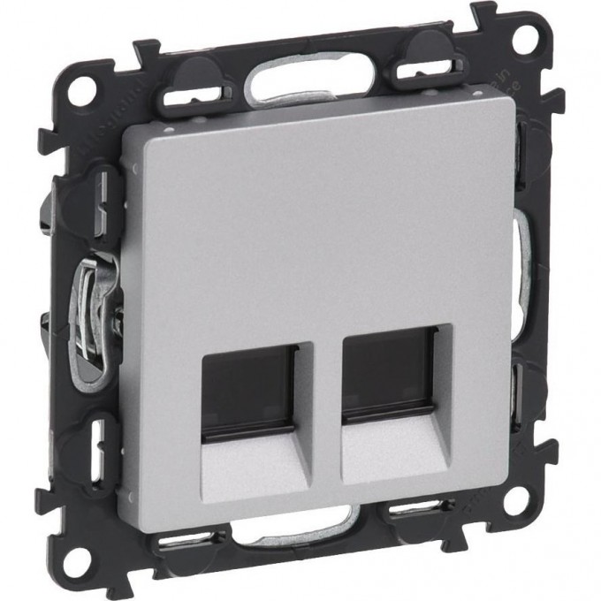 Информационная розетка LEGRAND Valena LIFE двойная RJ45 Кат.5е UTP с лицевой панелью алюминий 753641