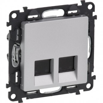 Информационная розетка LEGRAND Valena LIFE двойная RJ45 Кат.6 UTP с лицевой панелью алюминий Информационная розетка LEGRAND Valena LIFE двойная RJ45 Кат.6 UTP с лицевой панелью алюминий