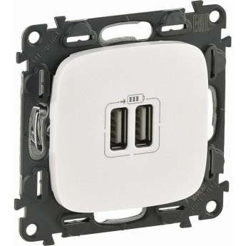 Зарядное устройство LEGRAND Valena ALLURE с двумя USB-разьемами 240В/5В 1500мА с лицевой панелью жемчуг Зарядное устройство LEGRAND Valena ALLURE с двумя USB-разьемами 240В/5В 1500мА с лицевой панелью жемчуг