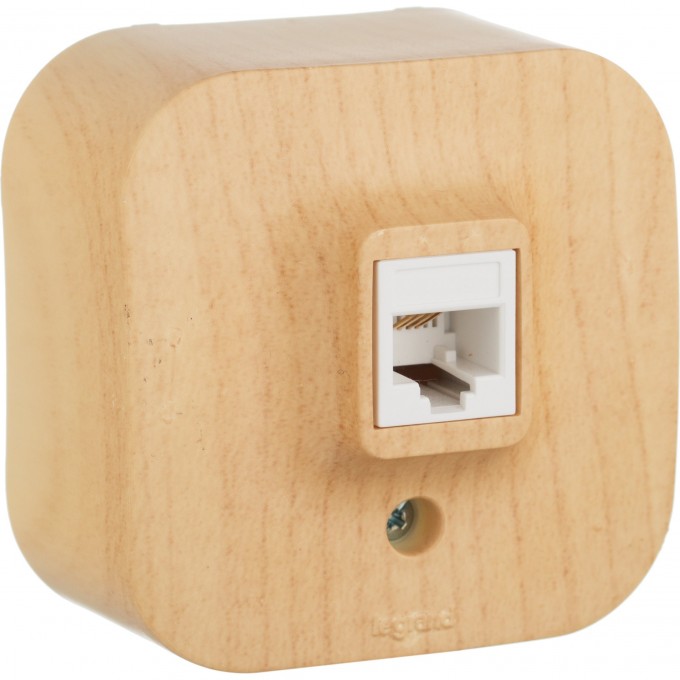 Телефонная розетка LEGRAND RJ11 Quteo IP 20 дерево 782274