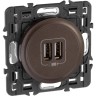 Зарядное устройство LEGRAND Celiane 2 х USB 1500 мА, графит SET-1-067462-01