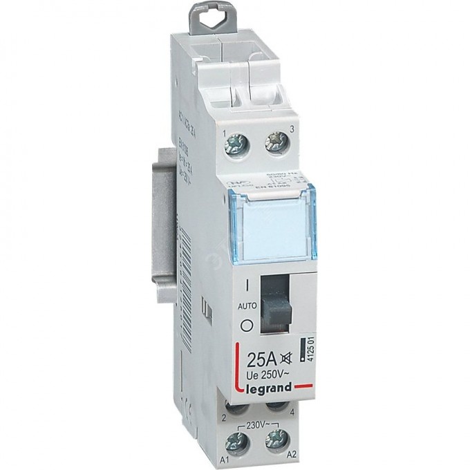 Контактор бытовой LEGRAND CX3 230V 2Н0 25А с рукояткой управления малошумный 412501