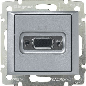 Розетка LEGRAND HD 15 для видеоустройств Valena алюминий Розетка LEGRAND HD 15 для видеоустройств Valena алюминий