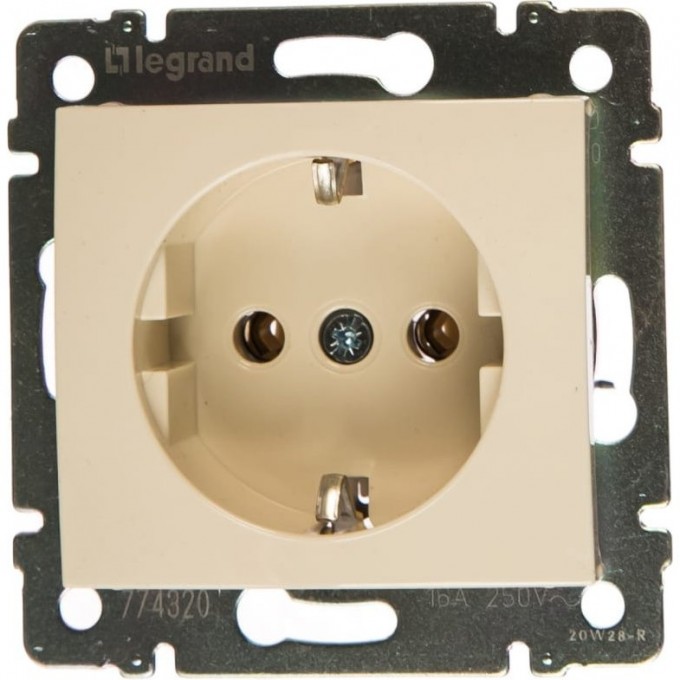 Розетка LEGRAND СП VALENA 16А IP20 2P+E 1-м с заземлением механизм слоновая кость 695612