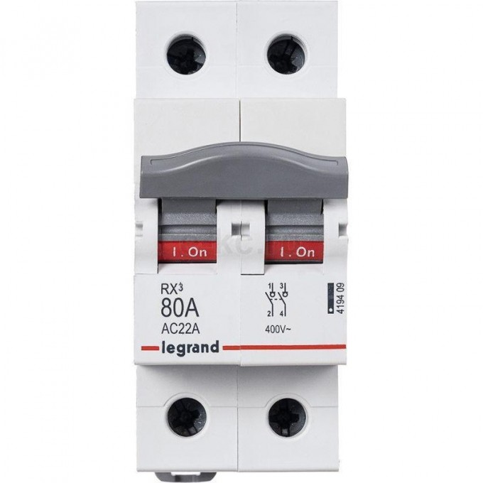 Выключатель-разъединитель LEGRAND RX3 80А 2П, белый 419409