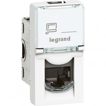 Розетка LEGRAND Mosaic RJ45 UTP кат.6, 1 модуль, белый